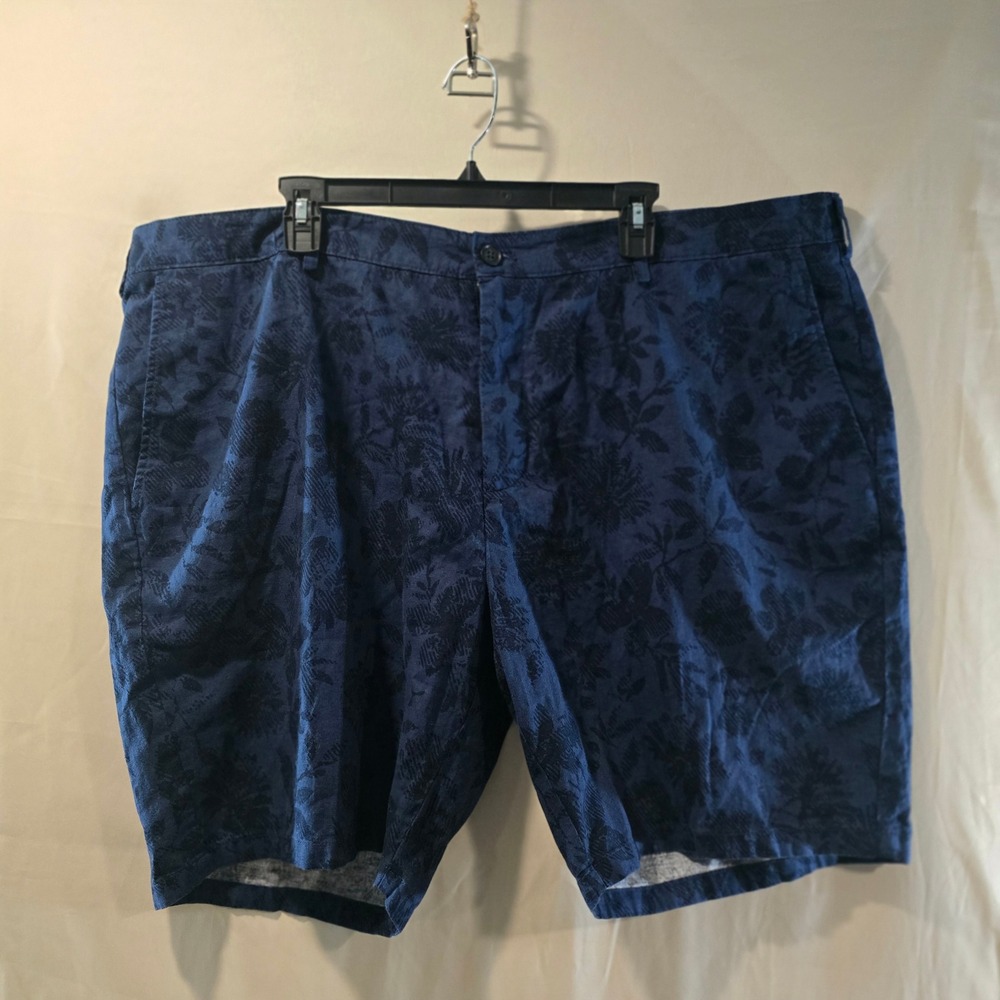 Joseph Abboud Mens Blue Floral Linen Blend Shorts Size 46